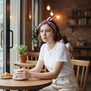 Unbranded patriotic Red White Blue Striped Headscarf New